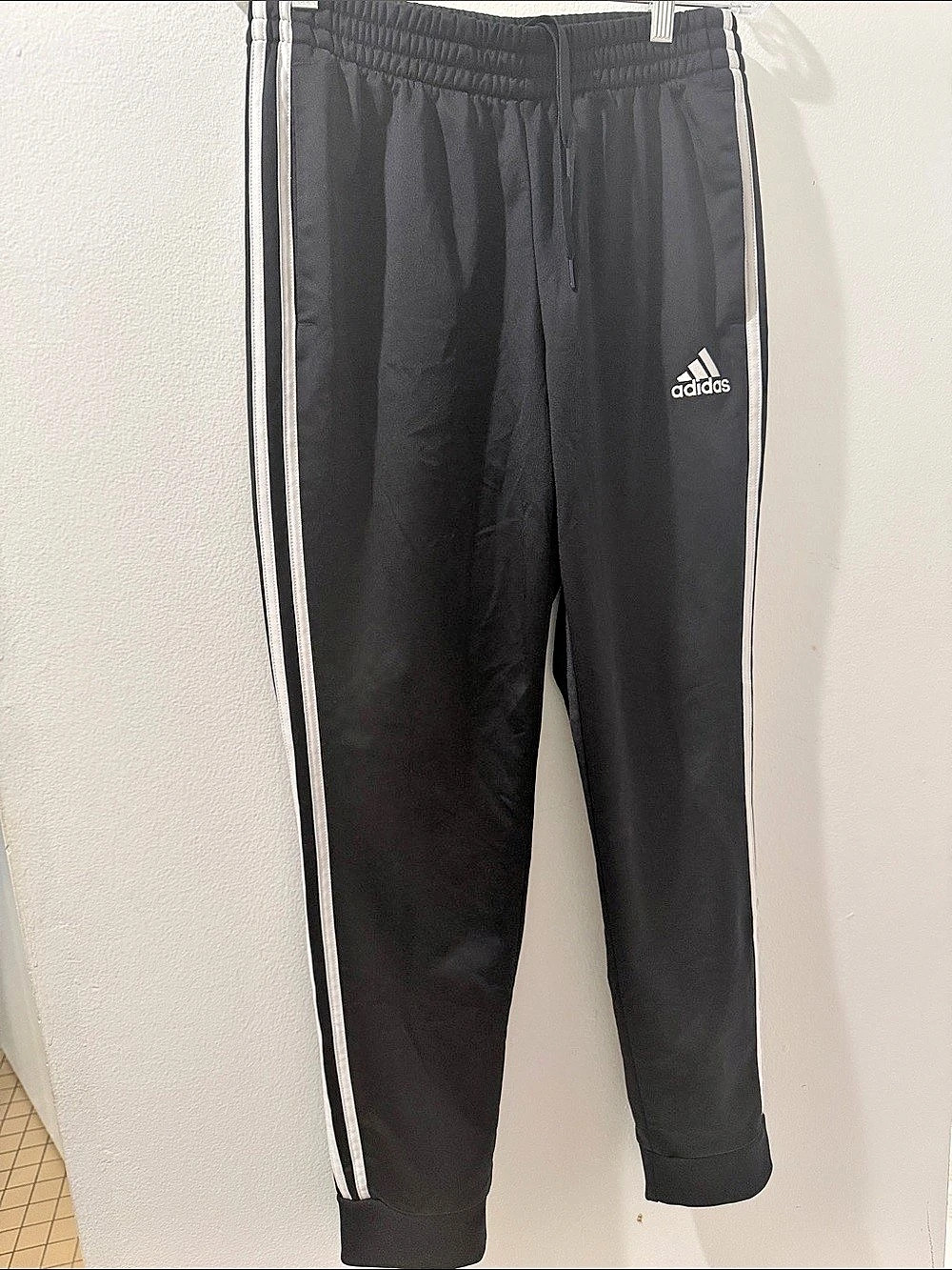 adidas Primegreen 3-Stripes Track Pants Black & White Size Medium Like New